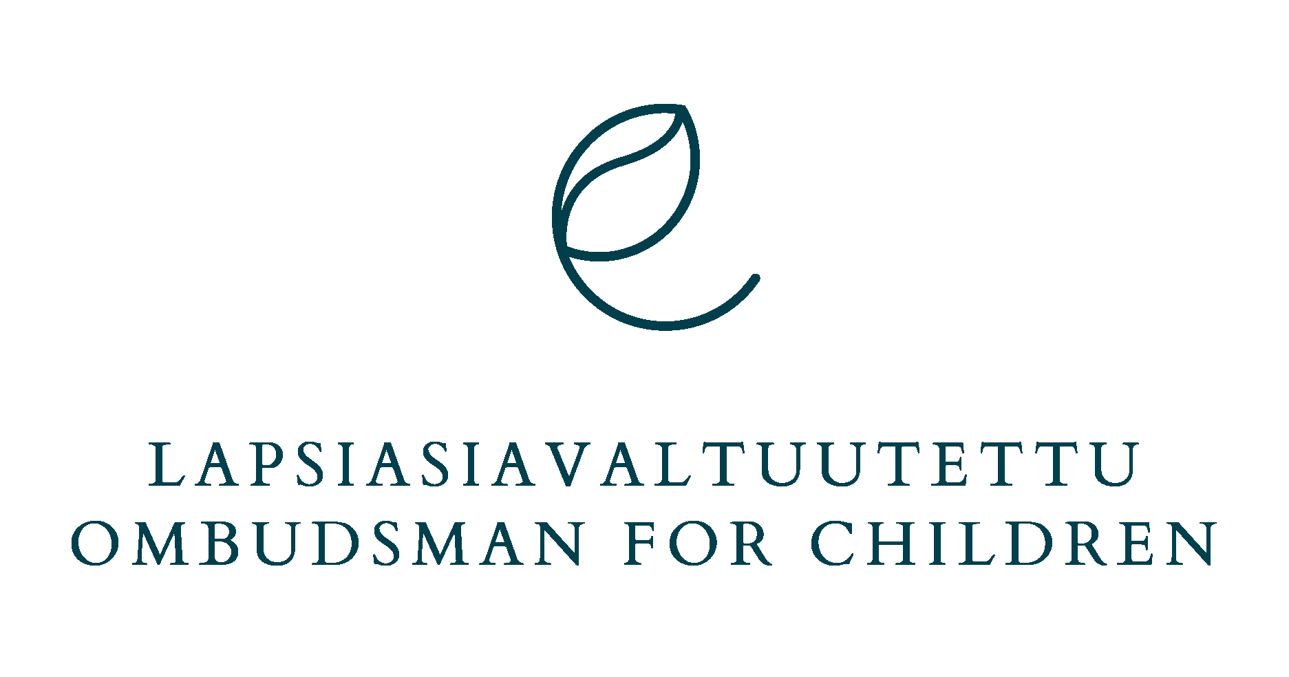 Lapsiasiavaltuutetun logo suomeksi ja englanniksi: Lapsiasiavaltuutettu / Ombudsman for Children.